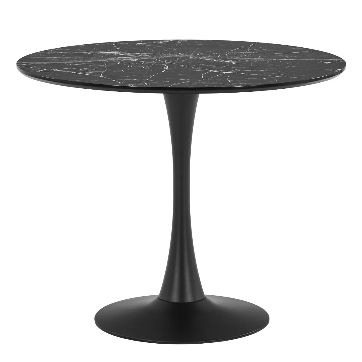Nimara Diego spisebord sort marmor look Ø90* Spiseborde