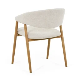 Nimara Ebba spisebordsstol - Beige tekstil med ben i egelook* Spisebordsstole