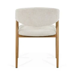 Nimara Ebba spisebordsstol - Beige tekstil med ben i egelook* Spisebordsstole