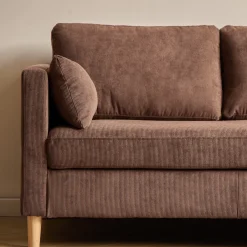 Nimara Ellis - Højrevendt og venstrevendt vendbar chaiselong sofa brun fløjl - L: 215 x D: 82 x H: 78 cm* Sofaer