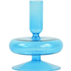 Nimara Elly glas lysestage blå 12 cm* Lysestager