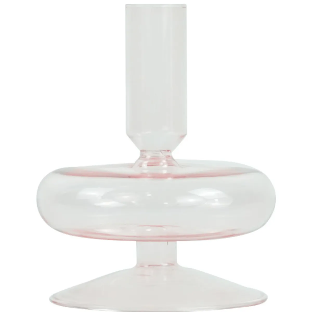 Nimara Elly glas lysestage lyserød 12 cm* Lysestager