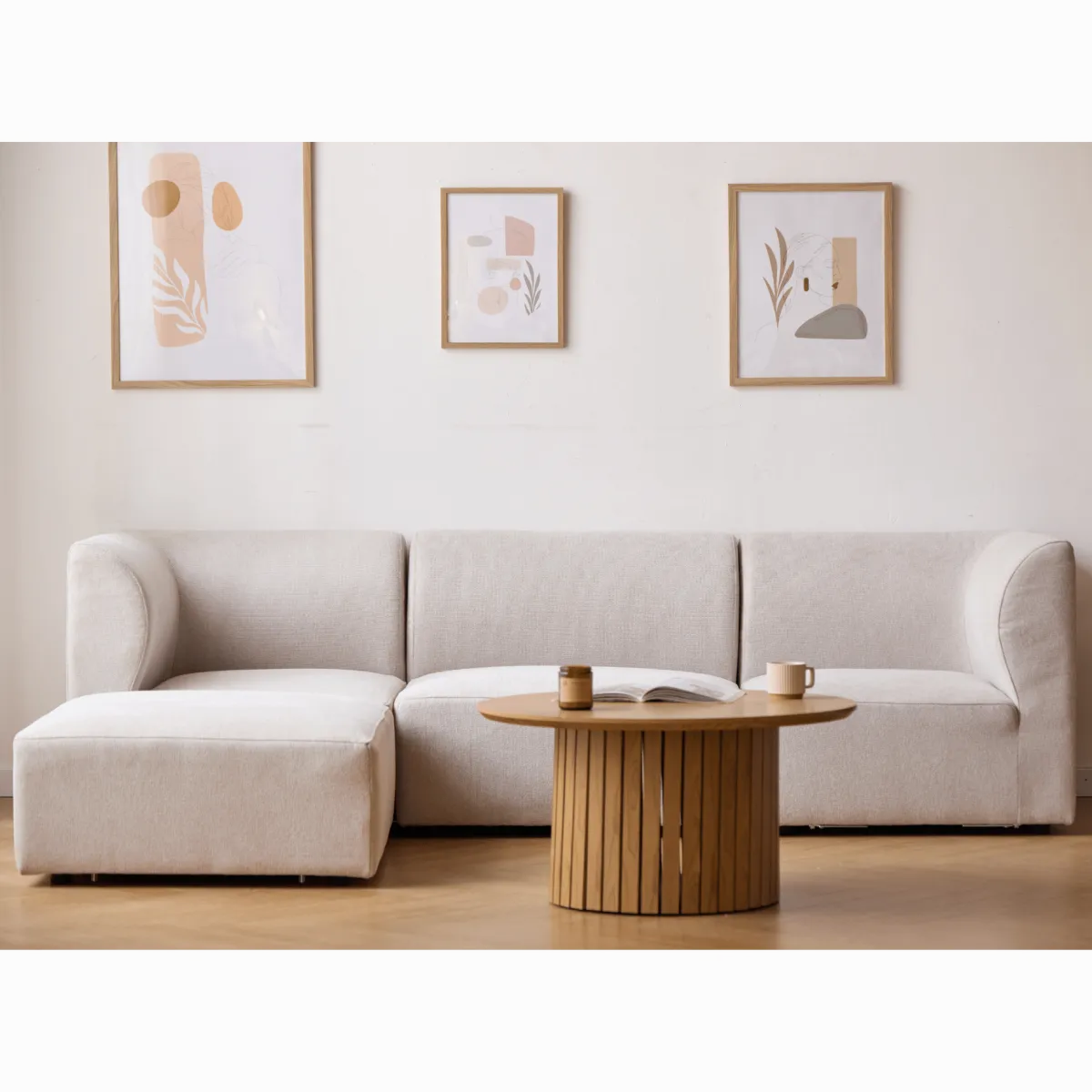 Nimara Emilia modulsofa i beige 3 moduler højre- og venstrevendt chaiselong L: 243 X D: 158 X H: 72 cm* Sofaer