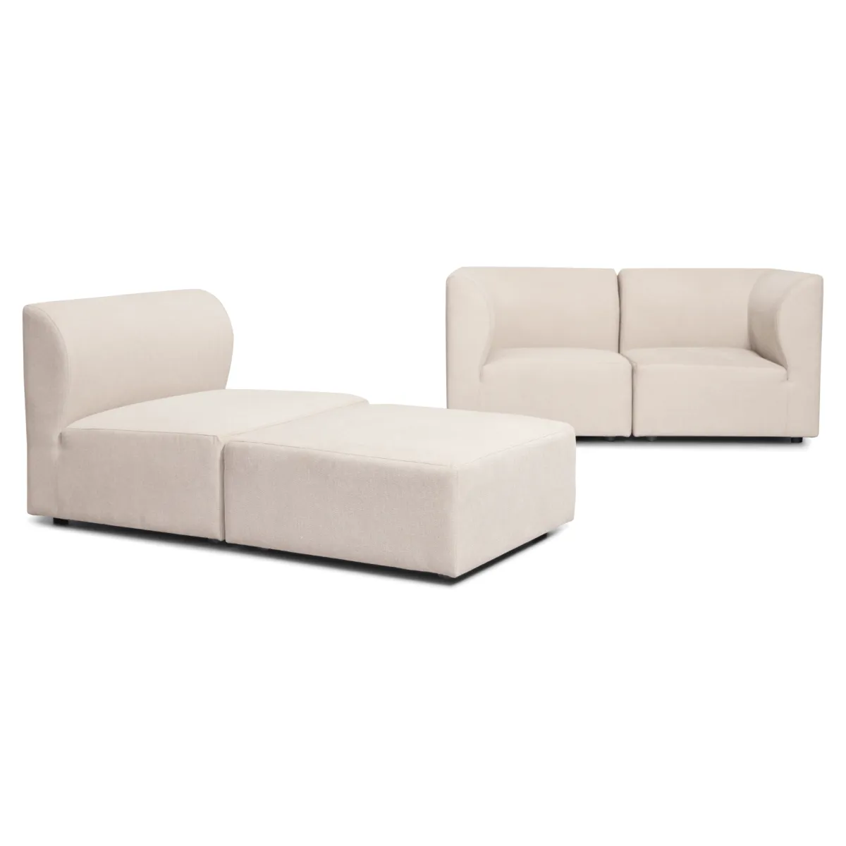 Nimara Emilia modulsofa i beige 3 moduler højre- og venstrevendt chaiselong L: 243 X D: 158 X H: 72 cm* Sofaer