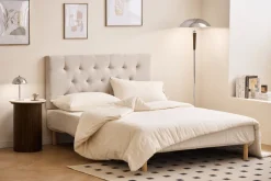 Nimara Enzo sidebord i stenbordplade med røget eg lamelfod Ø40 cm* Hjørneborde & Sengeborde|Hjørneborde & Sengeborde