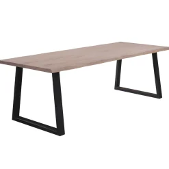 Nimara Esther plankebord - 200x95 cm - i hvidolieret eg med firkantet ben - (Forberedt til tillægsplader)* Spiseborde