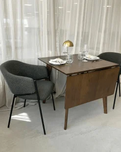 Nimara Ezra - Røget Eg klap ud spisebord med tillægsplader i lakeret egefiner - 80/120 x 80 cm* Spiseborde