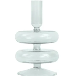 Nimara Fairy glas lysestage grå 15 cm* Lysestager