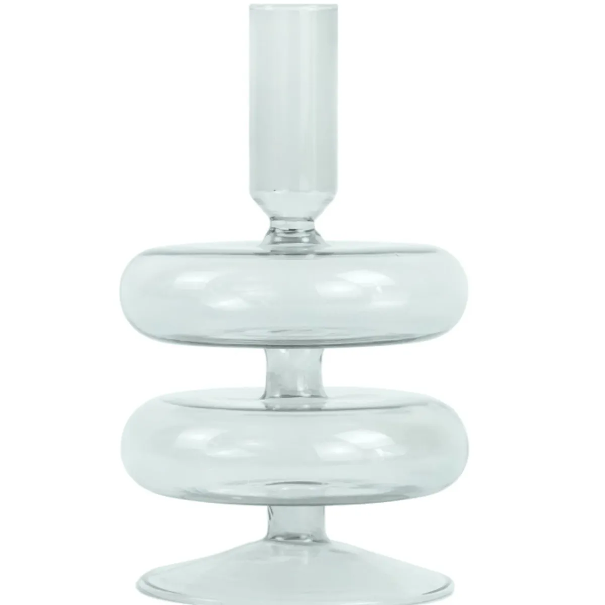 Nimara Fairy glas lysestage grå 15 cm* Lysestager