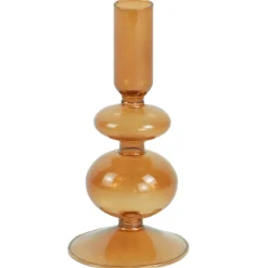 Nimara Fendi glas lysestage amber 15 cm* Lysestager