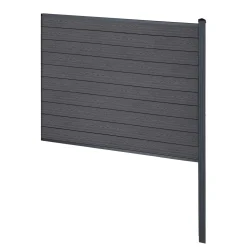 Nimara Finley komposithegn afslutningsmodul - H: 150 x L: 185 cm - Antracitgrå/sort* Komposithegn - Antracitgrå/Sort|Komposithegn - H: 150 X L: 185 Cm