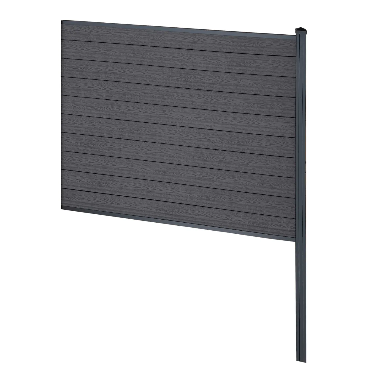 Nimara Finley komposithegn afslutningsmodul - H: 150 x L: 185 cm - Antracitgrå/sort* Komposithegn - Antracitgrå/Sort|Komposithegn - H: 150 X L: 185 Cm
