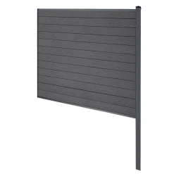 Nimara Finley komposithegn afslutningsmodul - H: 180 x L: 185 cm - Antracitgrå/sort* Komposithegn - Antracitgrå/Sort|Komposithegn - H: 180 X L: 185 Cm