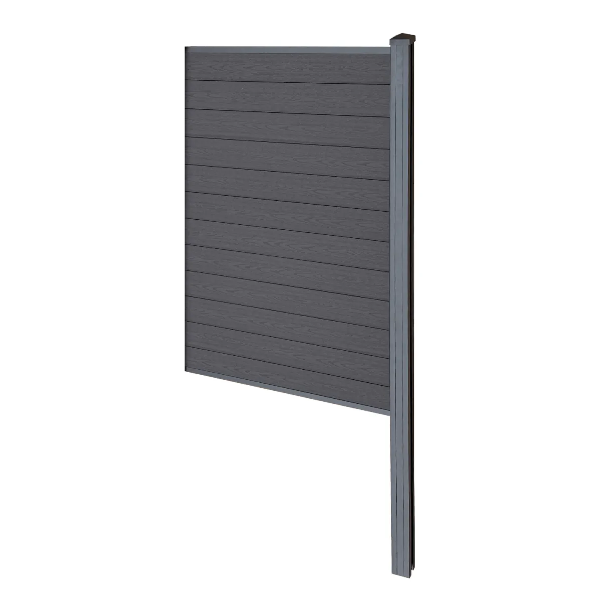 Nimara Finley komposithegn afslutningsmodul - H: 180 x L: 95 cm - Antracitgrå/sort* Komposithegn - Antracitgrå/Sort|Komposithegn - H: 180 X L: 95 Cm