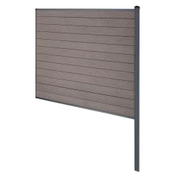 Nimara Finley komposithegn afslutningsmodul - H: 180 x L: 185 cm - Brun* Komposithegn - H: 180 X L: 185 Cm|Komposithegn - Brun