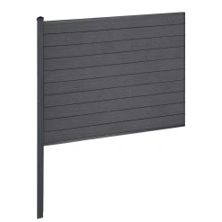 Nimara Finley komposithegn midtermodul - H: 150 x L: 185 cm - Antracitgrå/sort* Komposithegn - Antracitgrå/Sort|Komposithegn - H: 150 X L: 185 Cm