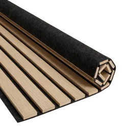 Nimara Fleksibel akustikpanel i egetræsfiner 2600x520x18 mm* Akustikpaneler I Sort|Akustikpaneler I Røget Eg