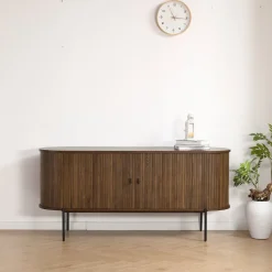 Nimara Florence jalousi skab med lameller i røget eg 160x45x75 cm* Kommoder & Skænke|Kommoder & Skænke