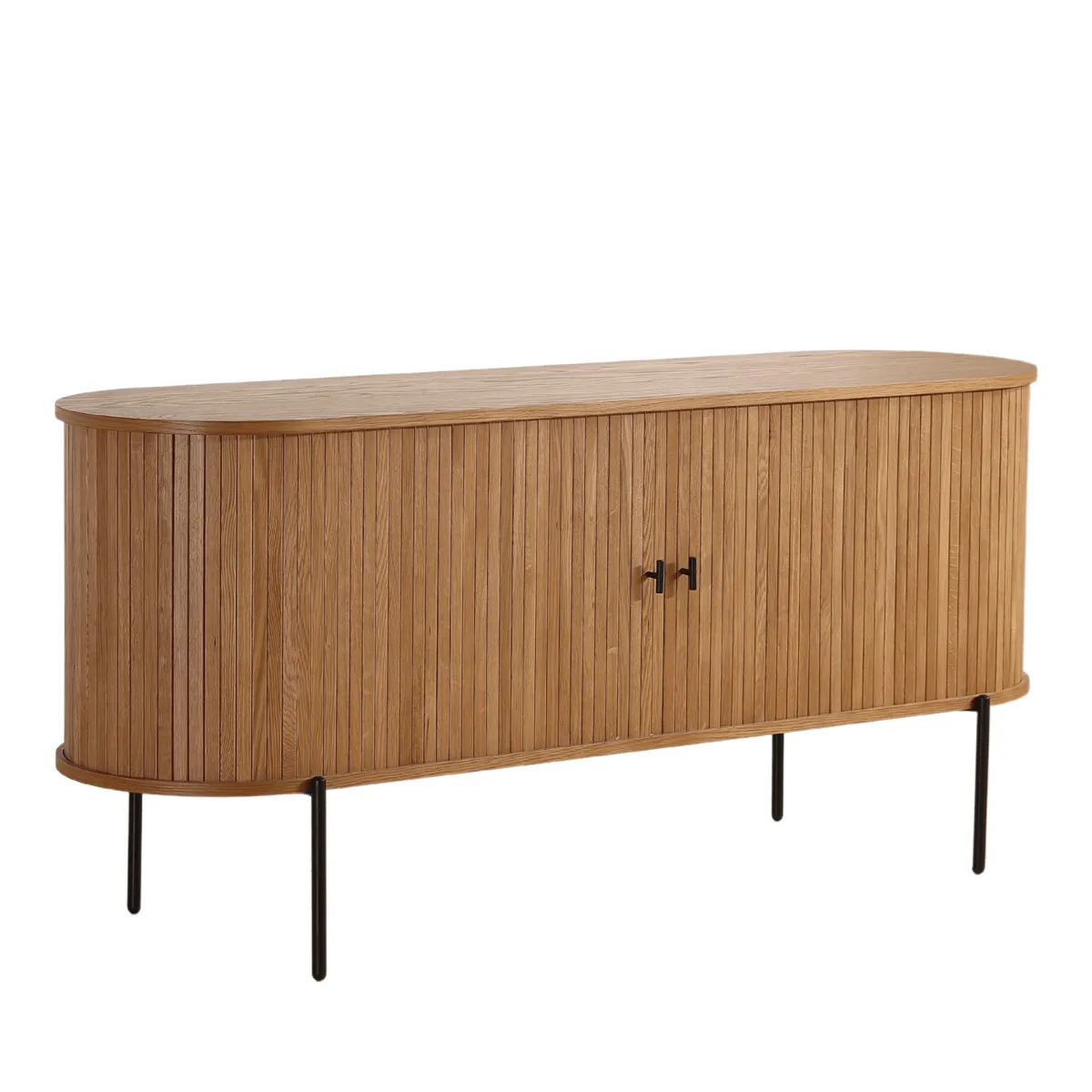 Nimara Florence jalousi skab med lameller i eg 160x45x75 cm* Kommoder & Skænke|Kommoder & Skænke