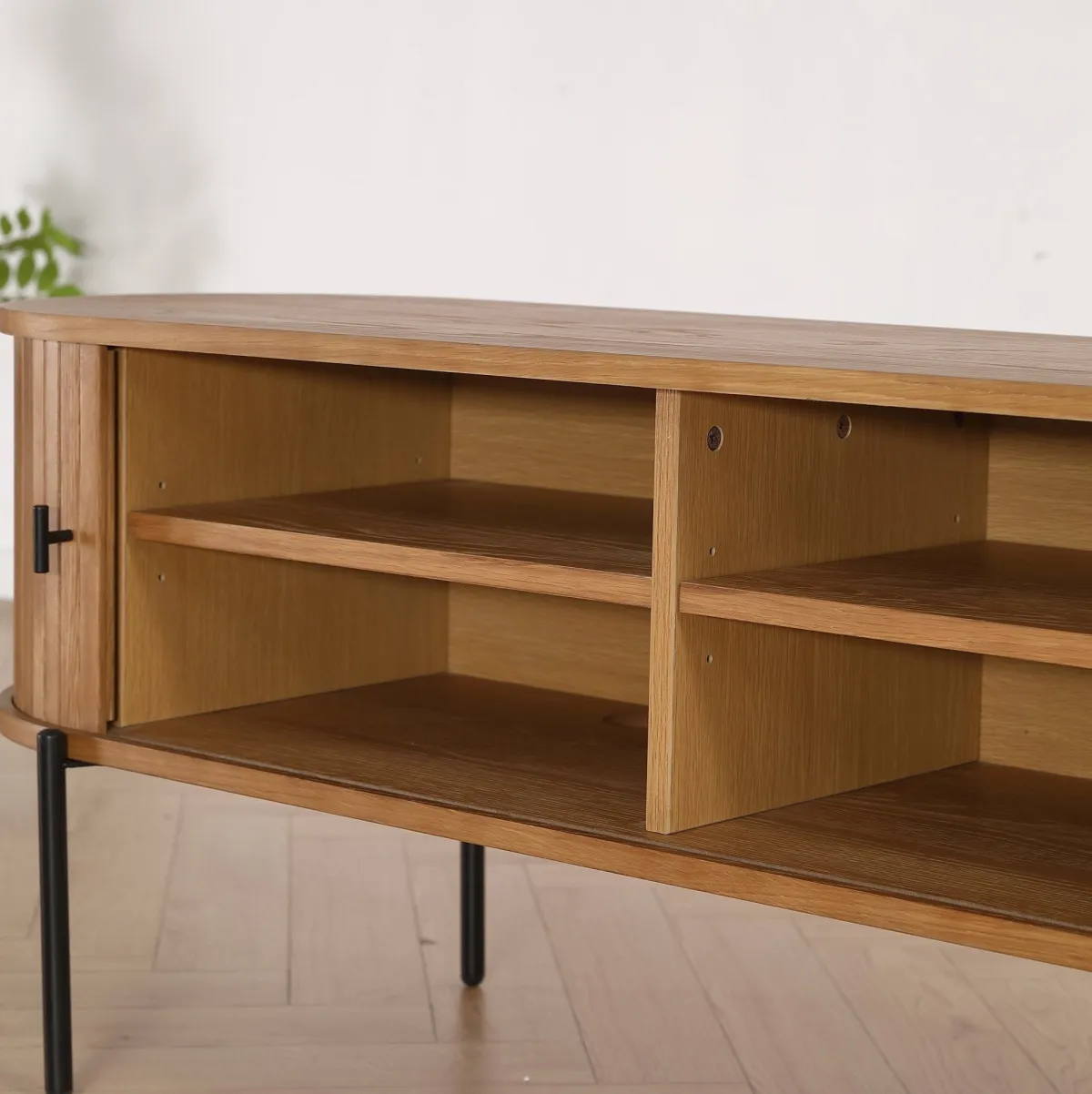 Nimara Florence jalousi tv-bord med lameller i eg 138x40x55 cm* Kommoder & Skænke|Tv Borde