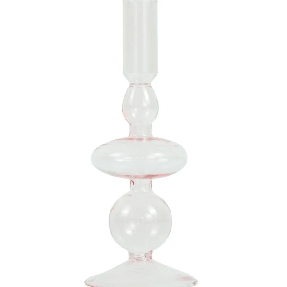 Nimara Gracie glas lysestage lyserød 18 cm* Lysestager
