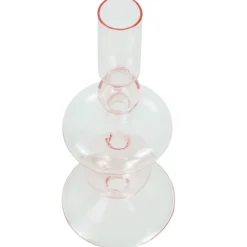 Nimara Gracie glas lysestage lyserød 18 cm* Lysestager