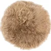 Nimara Ægte lammeskindshynde - Beige Ø40 cm* Sædehynder