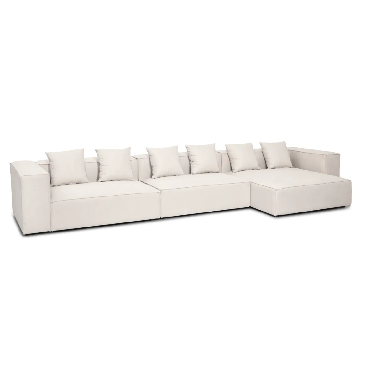 Nimara Hailey - Højrevendt chaiselong modulsofa i beige med 3 moduler L: 415 X D: 148 X H: 65 cm* Sofaer