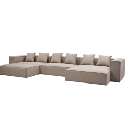 Nimara Hailey - Højrevendt chaiselong modulsofa med puf i sand L: 415 X D: 172 X H: 65 cm* Sofaer