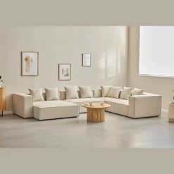 Nimara Hailey - Hjørnesofa modulsofa i beige med 4 moduler (Opstilling 2) L: 368 X D: 247 X H: 65 Cm* Sofaer