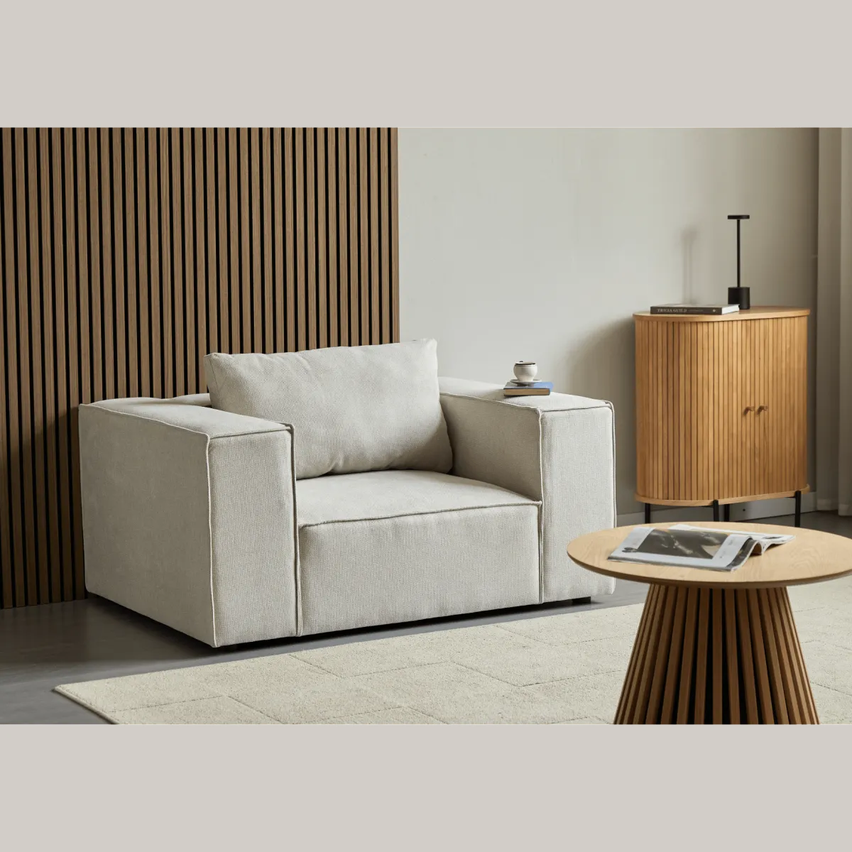 Nimara Hailey lænestol i beige L: 136 X D: 100 X H: 64 Cm* Sofaer|Lænestole