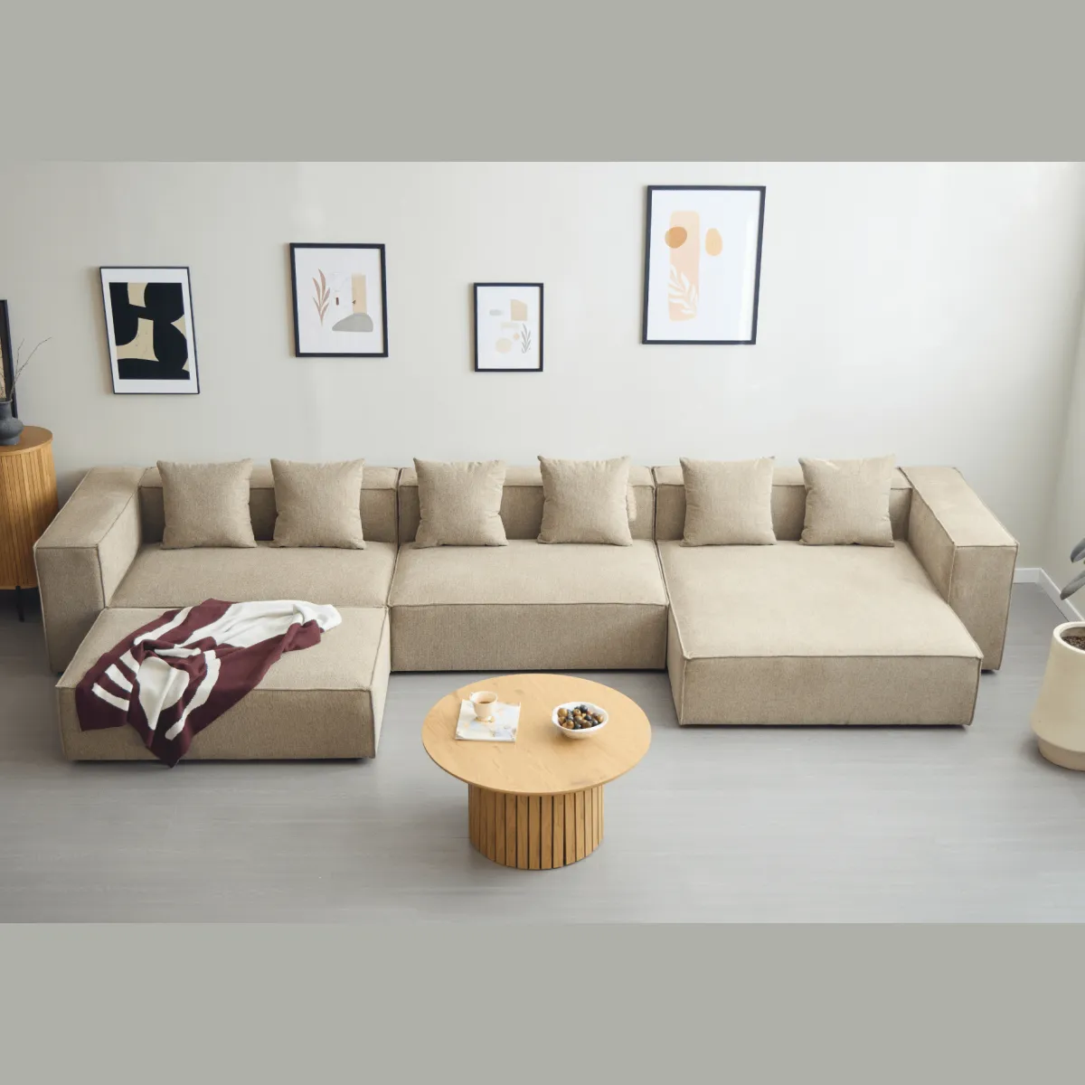 Nimara Hailey puf i sand 121 x 74 cm* Sofaer|Sofaer