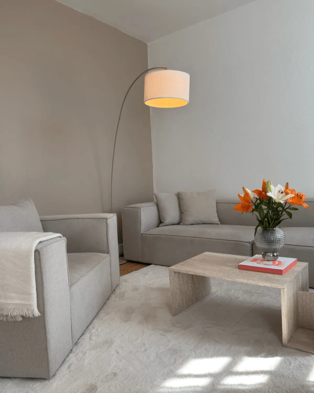 Nimara Hailey - U-sofa modulsofa i beige med 4 moduler - Højrevendt chaiselong L: 368 X D: 247 X H: 65 cm* Sofaer