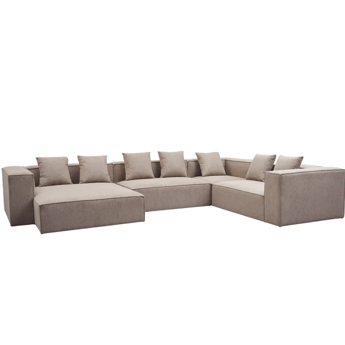 Nimara Hailey - U-sofa modulsofa i sand med 4 moduler - Venstrevendt chaiselong L: 368 X D: 247 X H: 65 cm* Sofaer