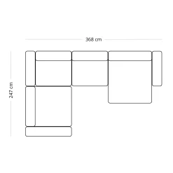 Nimara Hailey - U-sofa modulsofa i sand med 4 moduler - Højrevendt chaiselong L: 368 X D: 247 X H: 65 cm* Sofaer