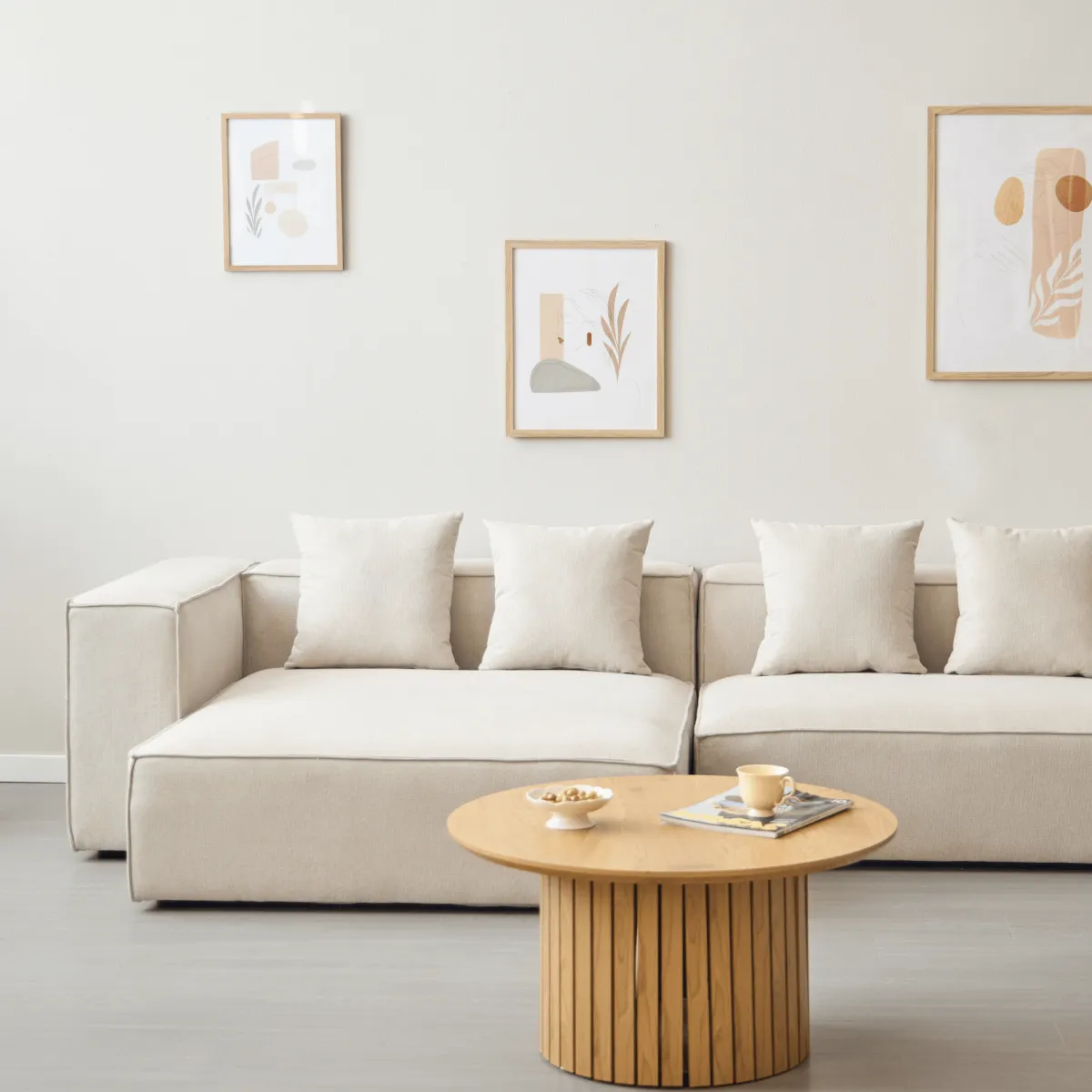Nimara Hailey - Venstrevendt chaiselong modulsofa i beige med 2 moduler L: 294 X D: 148 X H: 65 cm* Sofaer