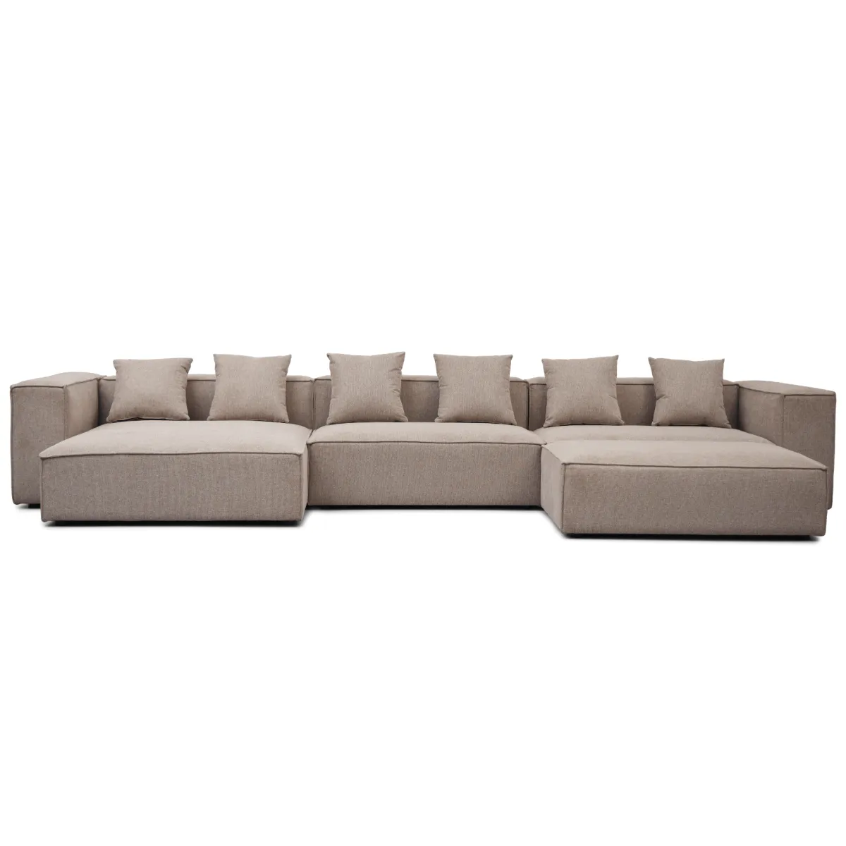 Nimara Hailey - Venstrevendt chaiselong modulsofa med puf i sand L: 415 X D: 172 X H: 65 cm* Sofaer