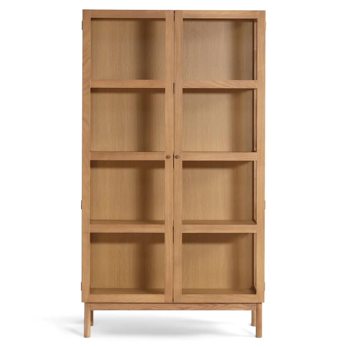 Nimara Havana egetræ vitrineskab med 2 låger - 180x40x100 cm* Vitrineskabe|Vitrineskabe