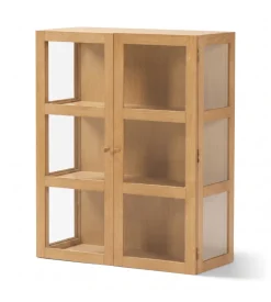 Nimara Havana væghængt vitrineskab i eg 100x80x35 cm* Vitrineskabe|Vitrineskabe