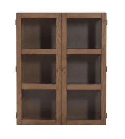 Nimara Havana væghængt vitrineskab i røget eg 100x80x35 cm* Vitrineskabe|Vitrineskabe