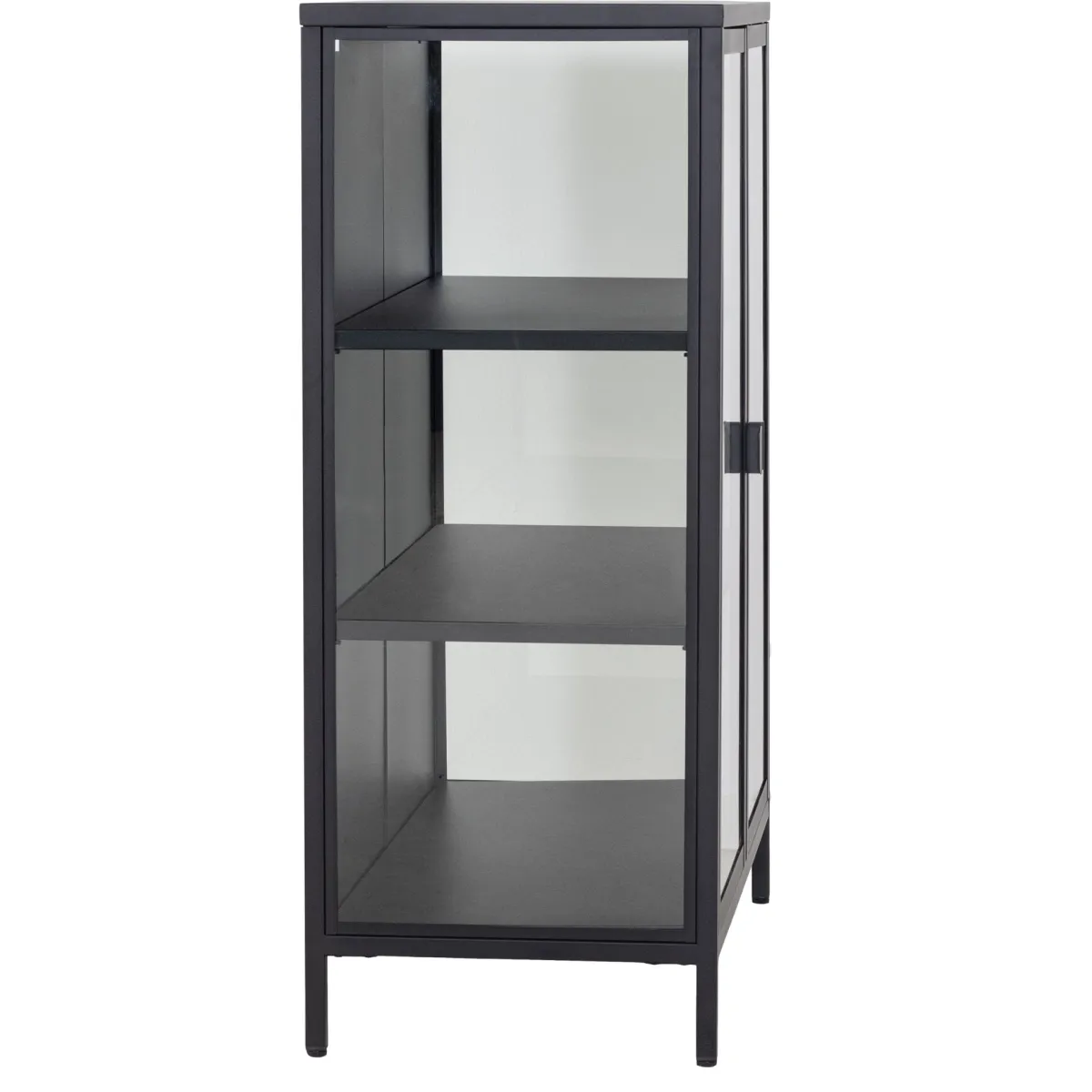 Nimara Herman glas skænk/vitrineskab - Sort metal 80x40x105 cm* Vitrineskabe|Vitrineskabe