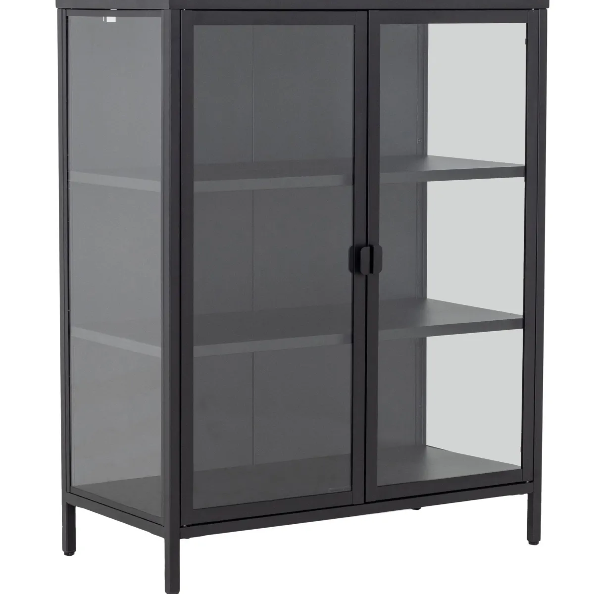 Nimara Herman glas skænk/vitrineskab - Sort metal 80x40x105 cm* Vitrineskabe|Vitrineskabe