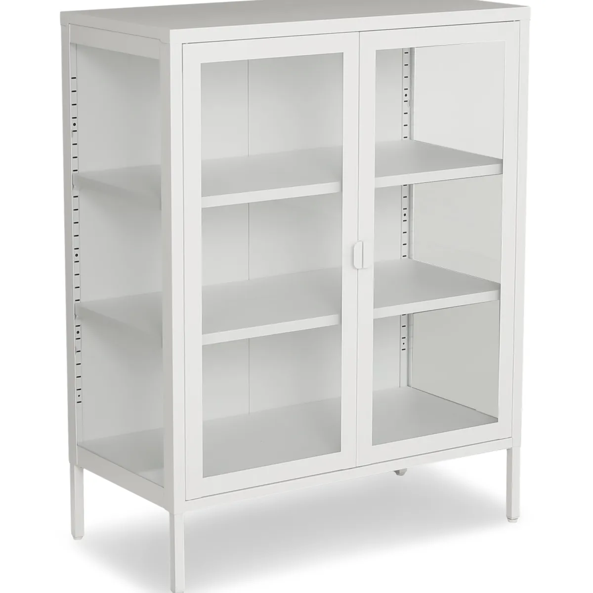 Nimara Herman glas skænk/vitrineskab - Hvidt metal 80x40x105 cm* Vitrineskabe|Vitrineskabe