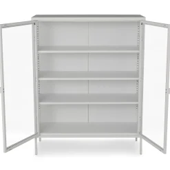 Nimara Herman glas skænk/vitrineskab - Hvidt metal 80x40x105 cm* Vitrineskabe|Vitrineskabe