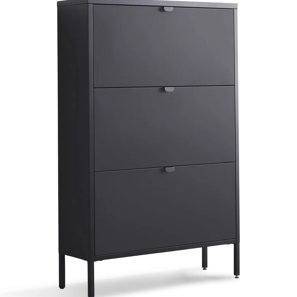 Nimara Herman Skoskab - Sort metal med 3 rum - 80x26x125 cm* Skoskabe|Skoskabe