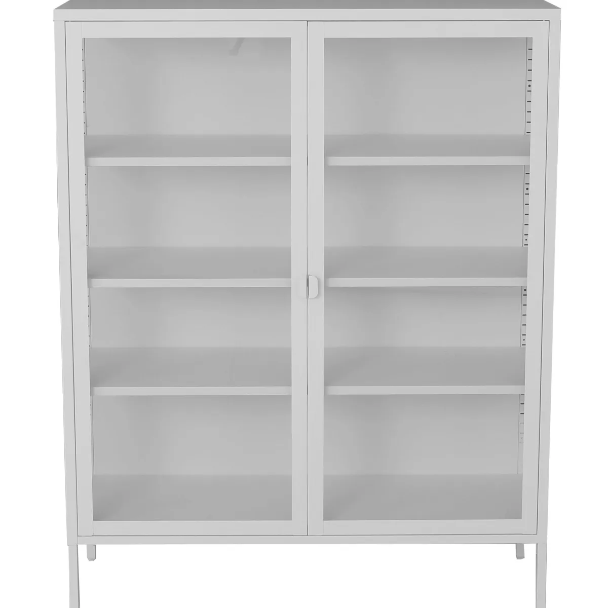 Nimara Herman Vitrineskab - Hvidt metal/glas - 110x40x140 cm* Vitrineskabe|Vitrineskabe