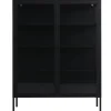 Nimara Herman Vitrineskab - Sort metal/glas - 110x40x140 cm* Vitrineskabe|Vitrineskabe