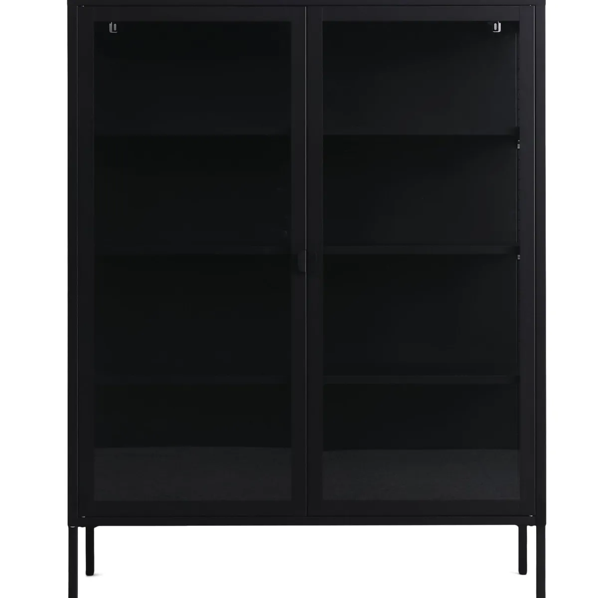 Nimara Herman Vitrineskab - Sort metal/glas - 110x40x140 cm* Vitrineskabe|Vitrineskabe