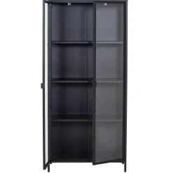 Nimara Herman Vitrineskab - Sort metal/glas - 80x40x180 cm* Vitrineskabe|Vitrineskabe