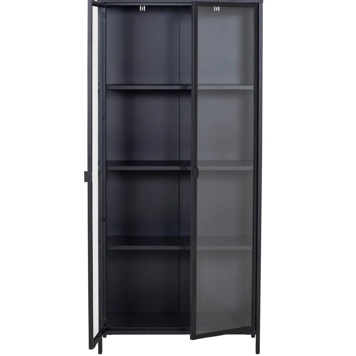 Nimara Herman Vitrineskab - Sort metal/glas - 80x40x180 cm* Vitrineskabe|Vitrineskabe